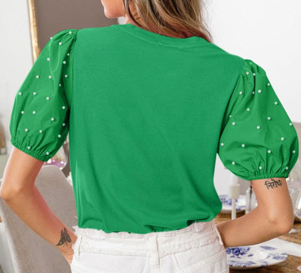 The Clover & Pearls Puff Top
