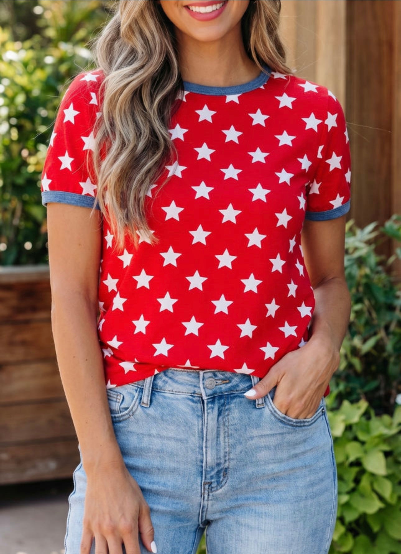Red, White, Blue Shirt